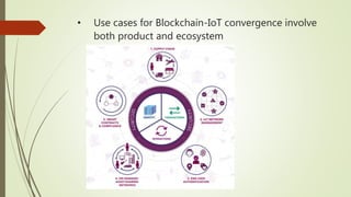 • Use cases for Blockchain-IoT convergence involve
both product and ecosystem
 