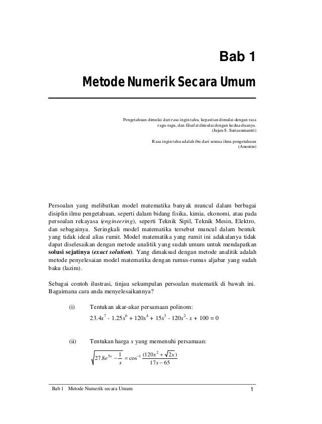 B Ab 01 Metode Numerik Secara Umum