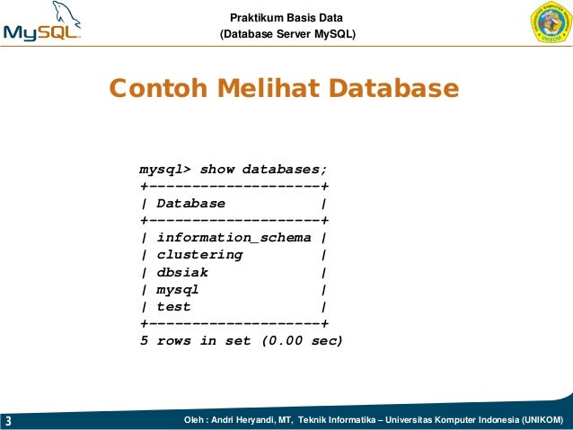 Bab 04-mengatur database my sql
