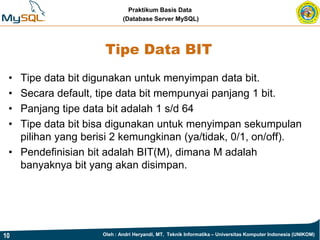 Tipe Data pada MySQL | PPT