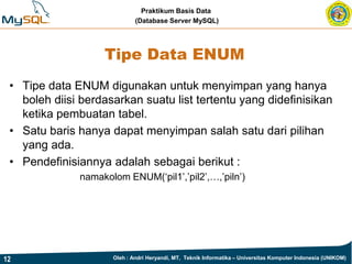Tipe Data pada MySQL | PDF