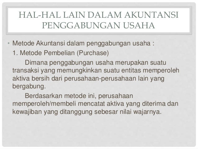 Akuisisi Antar Perusahaan Dan Investasi Pada Entitas Lain