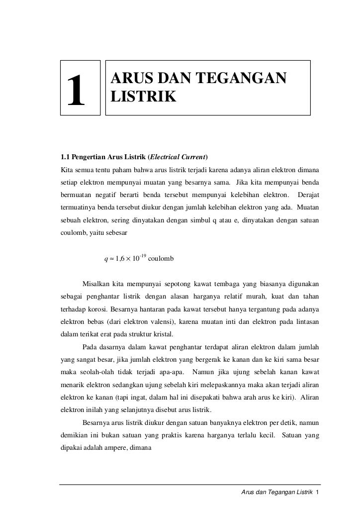 Arus Dan Tegangan Listrik
