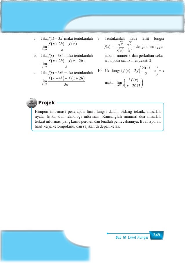 Contoh Soal Penerapan Limit Dalam Kehidupan Sehari Hari ...