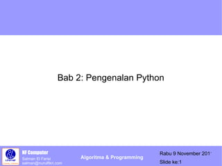 Bab 2: Pengenalan Python 