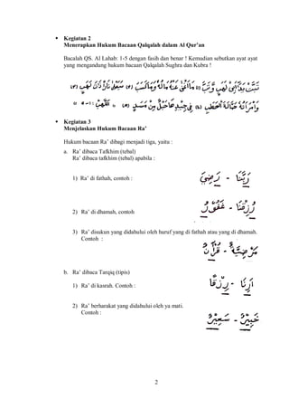 Bab 1 Hukum Bacaan Qalqalah Dan Ra Bab 1 Hukum Bacaan Qalqalah Dan Ra