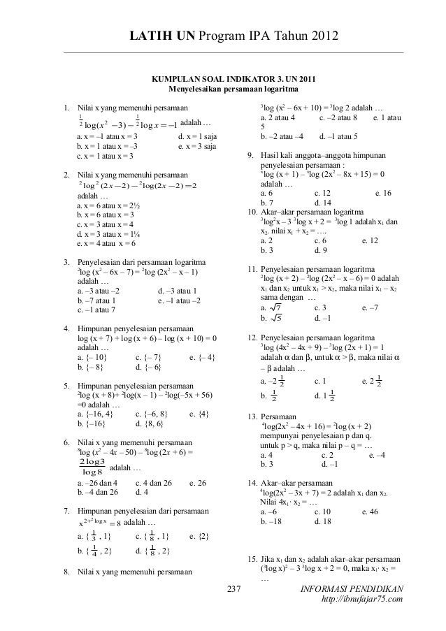 Contoh Soal Fungsi Eksponen Dan Logaritma Dan Pembahasannya Dapatkan Contoh