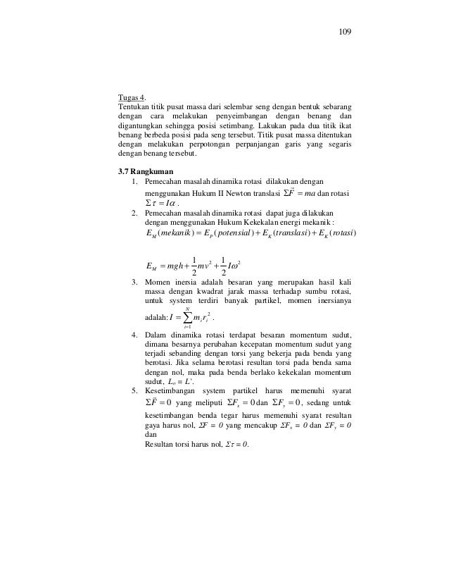 Bab 3 Rotasi Dan Kesetimbangan Benda Tegar