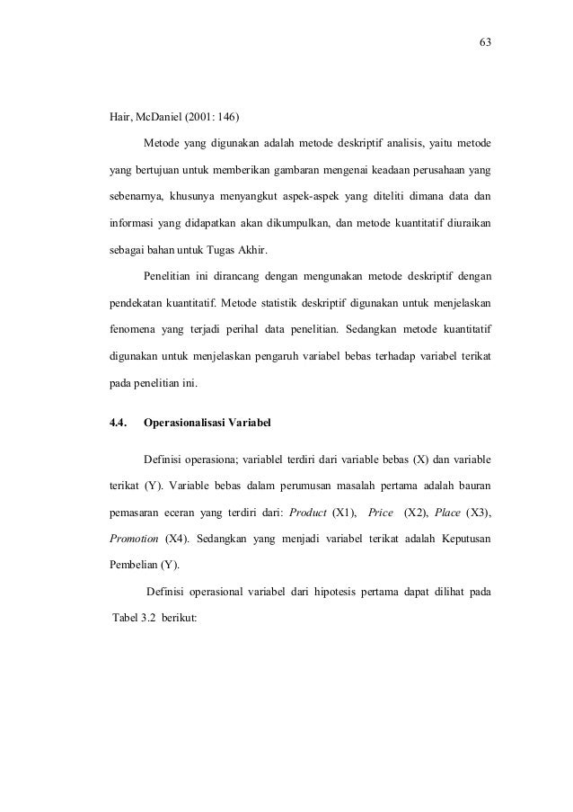 Contoh Soal Dan Materi Pelajaran 2 Contoh Tesis Bab 4 Kuantitatif