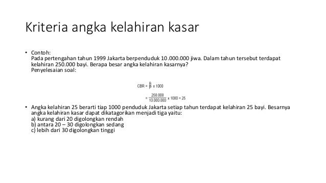 Contoh Soal Angka Kelahiran Kasar