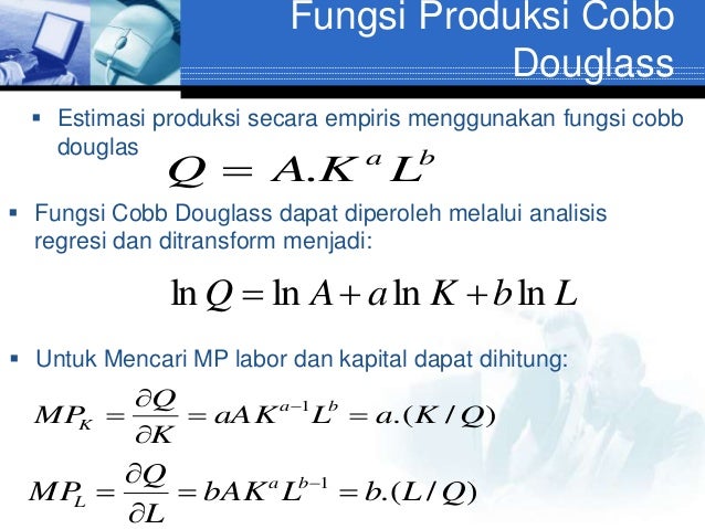 Contoh Soal Fungsi Produksi Cobb Douglas