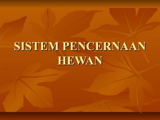 SISTEM PENCERNAANSISTEM PENCERNAAN
HEWANHEWAN
 