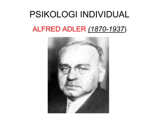 PSIKOLOGI INDIVIDUAL
ALFRED ADLER (1870-1937)
 