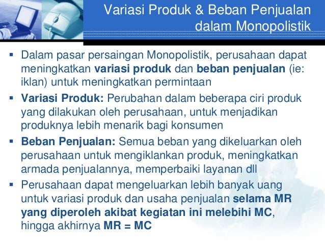 struktur pasar persaingan sempurna monopoli monopolistik