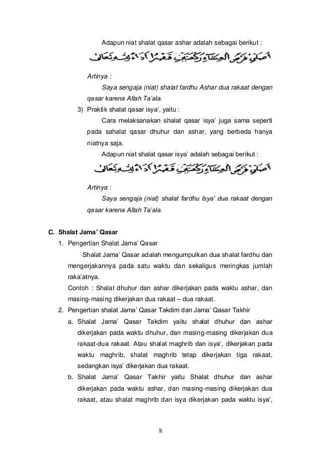 Bab Xiii Tata Cara Shalat Jama Qasar