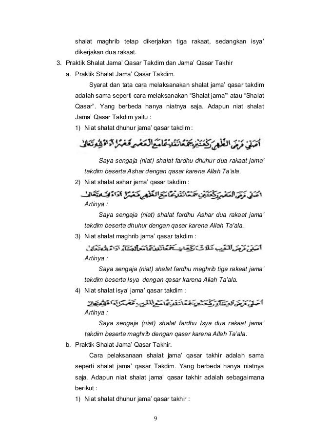 Bab Xiii Tata Cara Shalat Jama Qasar