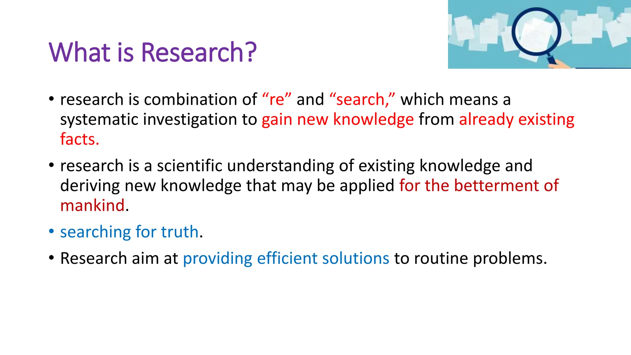 Introduction to research, definition, classification | PPTX