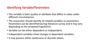 Variable Change Defini Introduction to research, definition, classification | PPTX