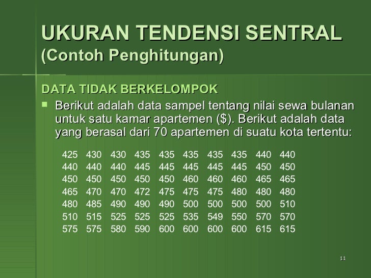 Statistika Deskriptif - Bab 03 - Ukuran Pemusatan