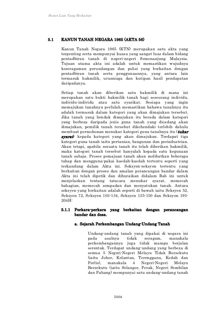 AKTA KANUN TANAH NEGARA 1965 DOWNLOAD AKTA KANUN TANAH NEGARA 1965 DOWNLOAD