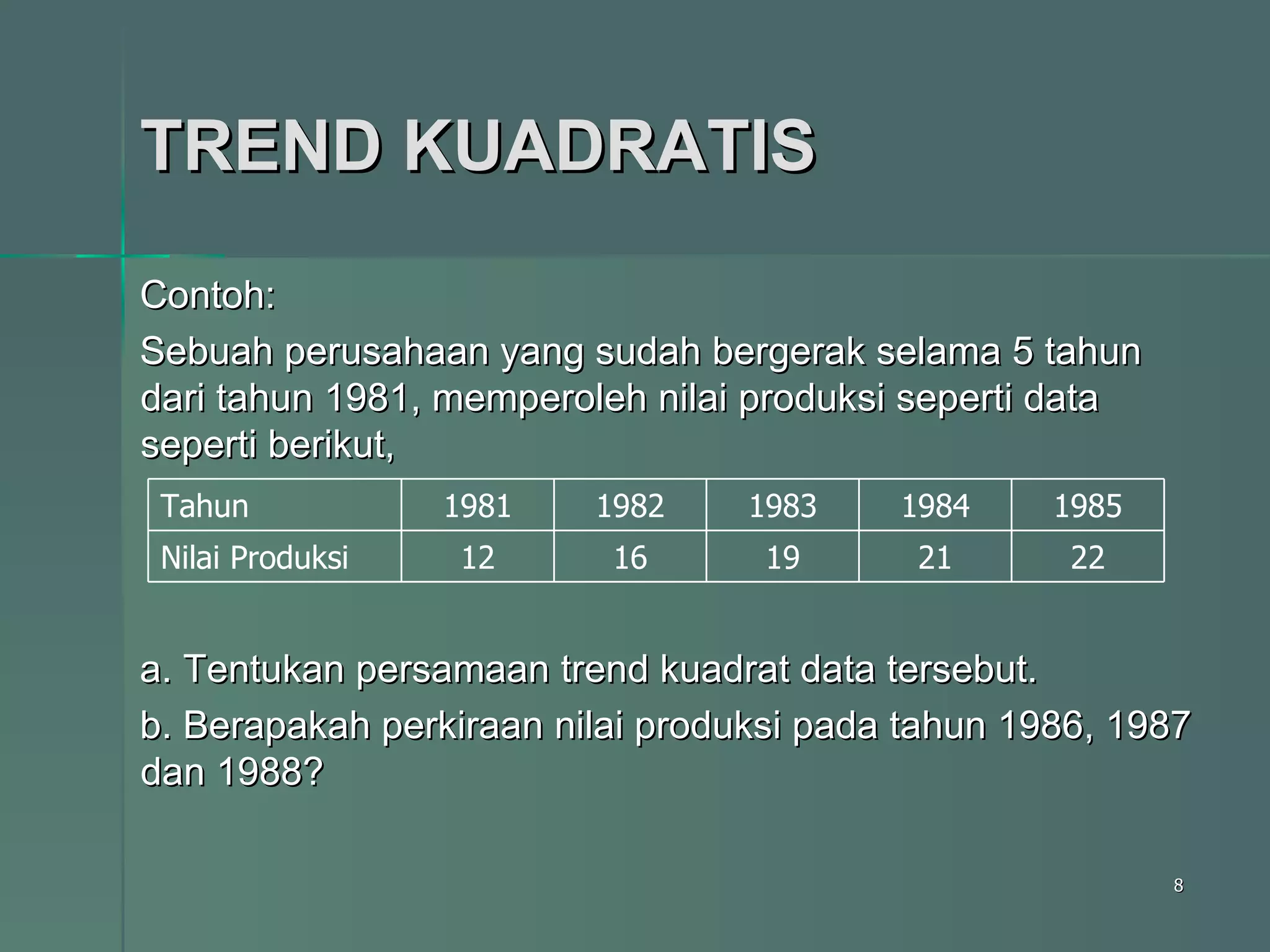 Statistika Deskriptif - Bab 05 - Analisis Trend | PPT
