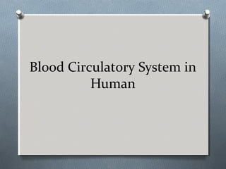 Blood Circulatory System in
Human
 