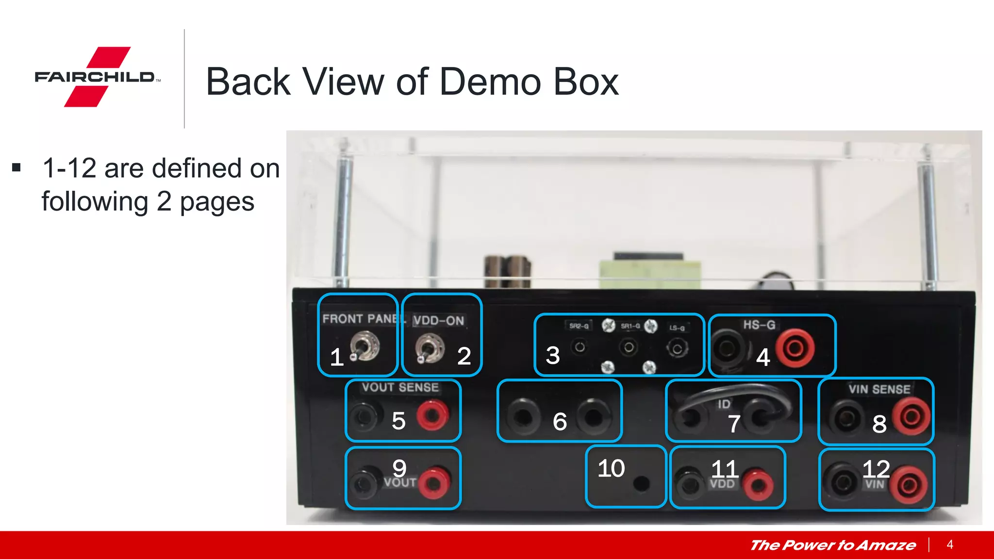 4
Back View of Demo Box
1 3 4
5 6 7 8
9 10 11 12
 1-12 are defined on
following 2 pages
2
 