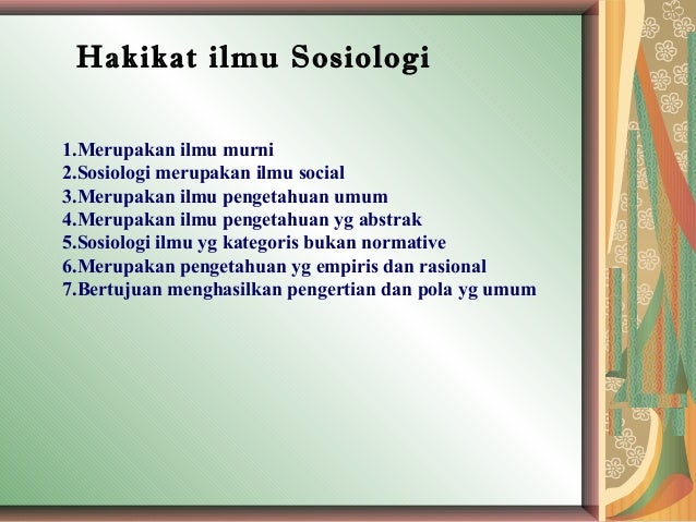 Ruang Lingkup Sosiologi