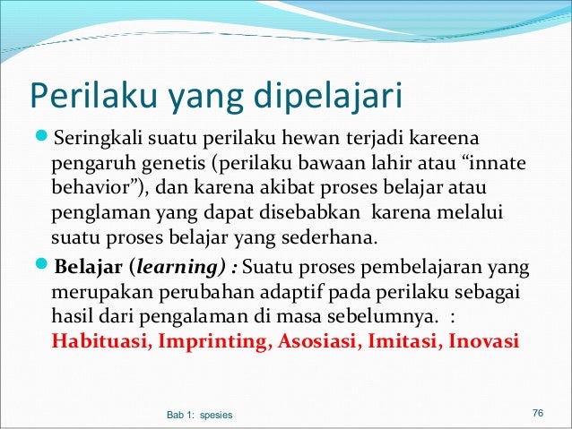 Bab 1. Spesies dalam ekosistem Bab 1. Spesies dalam ekosistem
