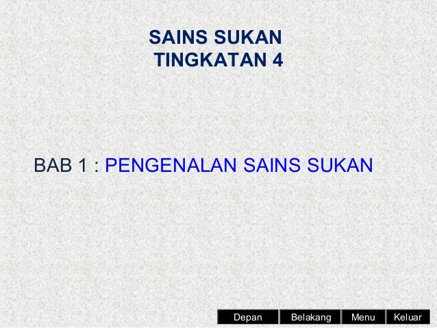 Sains Sukan Tingkatan 4 Bab 1