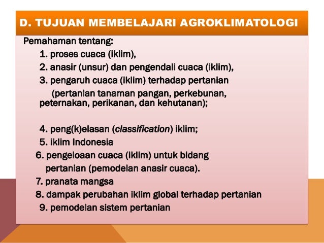 Bab 1. pendahuluan agroklimatologi