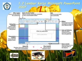 1.2 Lembar Kerja Microsoft PowerPoint 
2007 
 