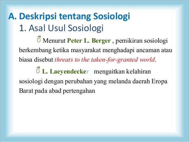 Sosiologi Sebagai Ilmu Pengetahuan