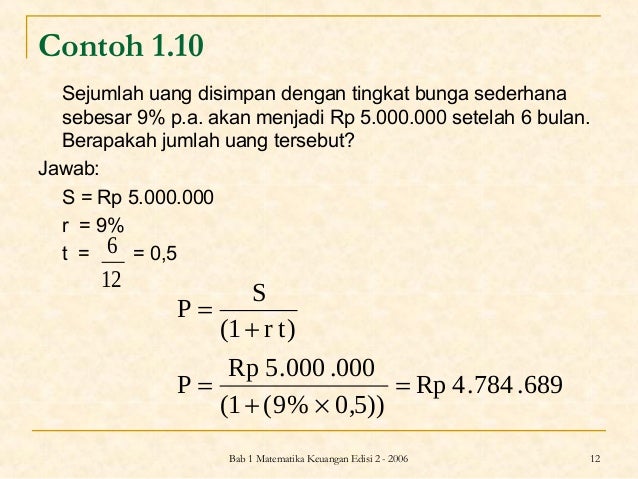 Matematika Keuangan Bunga Sederhana