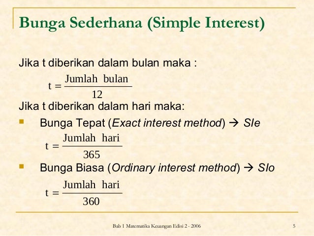 Matematika Keuangan Bunga Sederhana