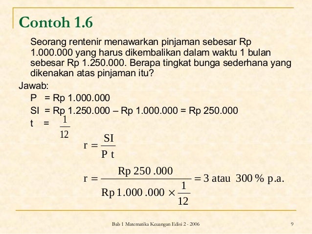 Matematika Keuangan Bunga Sederhana