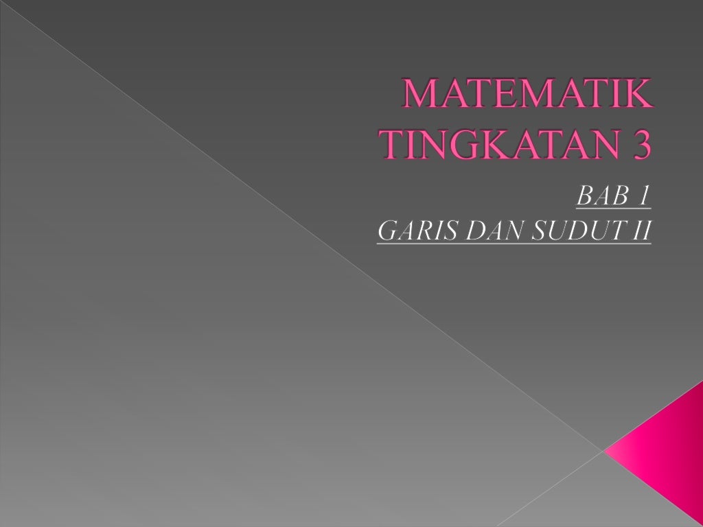 Bab 1 Matematik Tingkatan 3