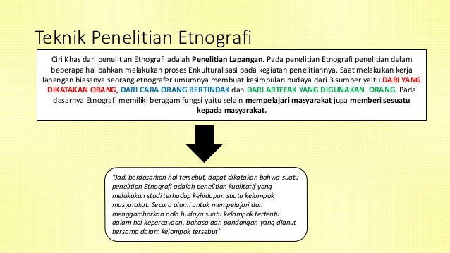 Metode Etnografi Sosiologi