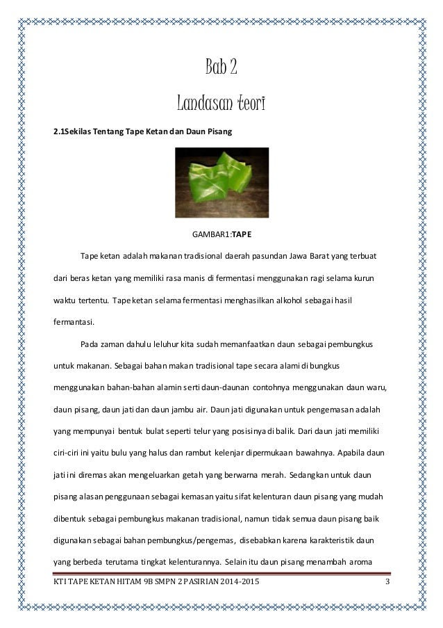Karya Ilmiah Pembuatan Tape Ketan Hitam Laporan Ku