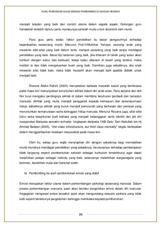 Peranan Guru Pendidikan Islam Sebagai Pembimbing Di Sekolah Bab 1 5 A
