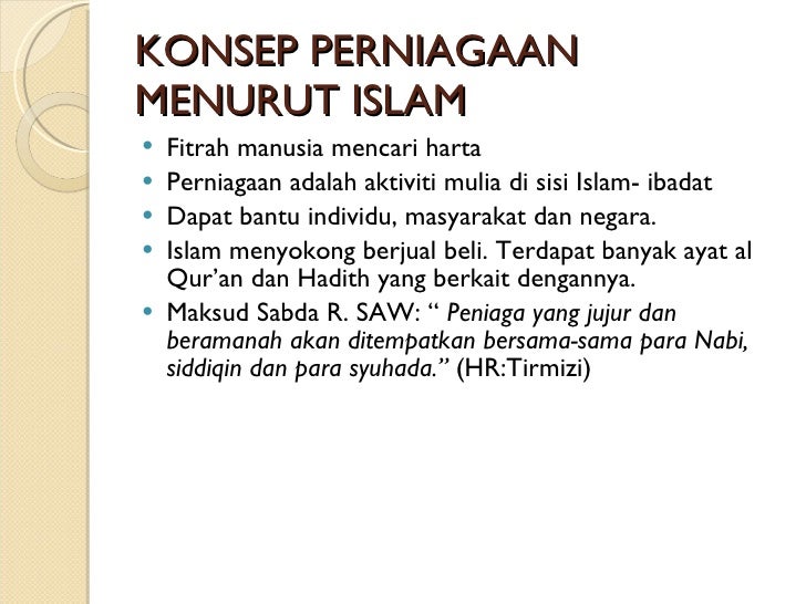 Konsep Konsep Perniagaan Dalam Islam By Anas Bongek