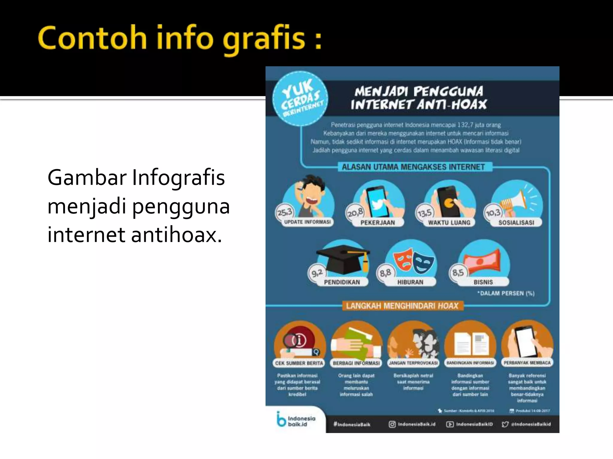 Gambar Infografis
menjadi pengguna
internet antihoax.
 