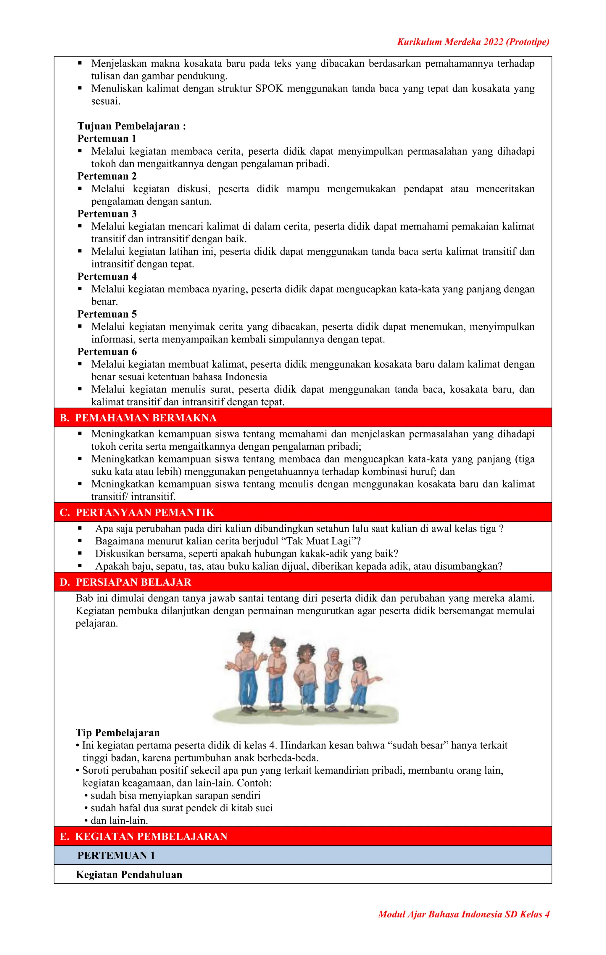Modul Ajar Kelas 4 SD Kurikulum Merdeka | PDF
