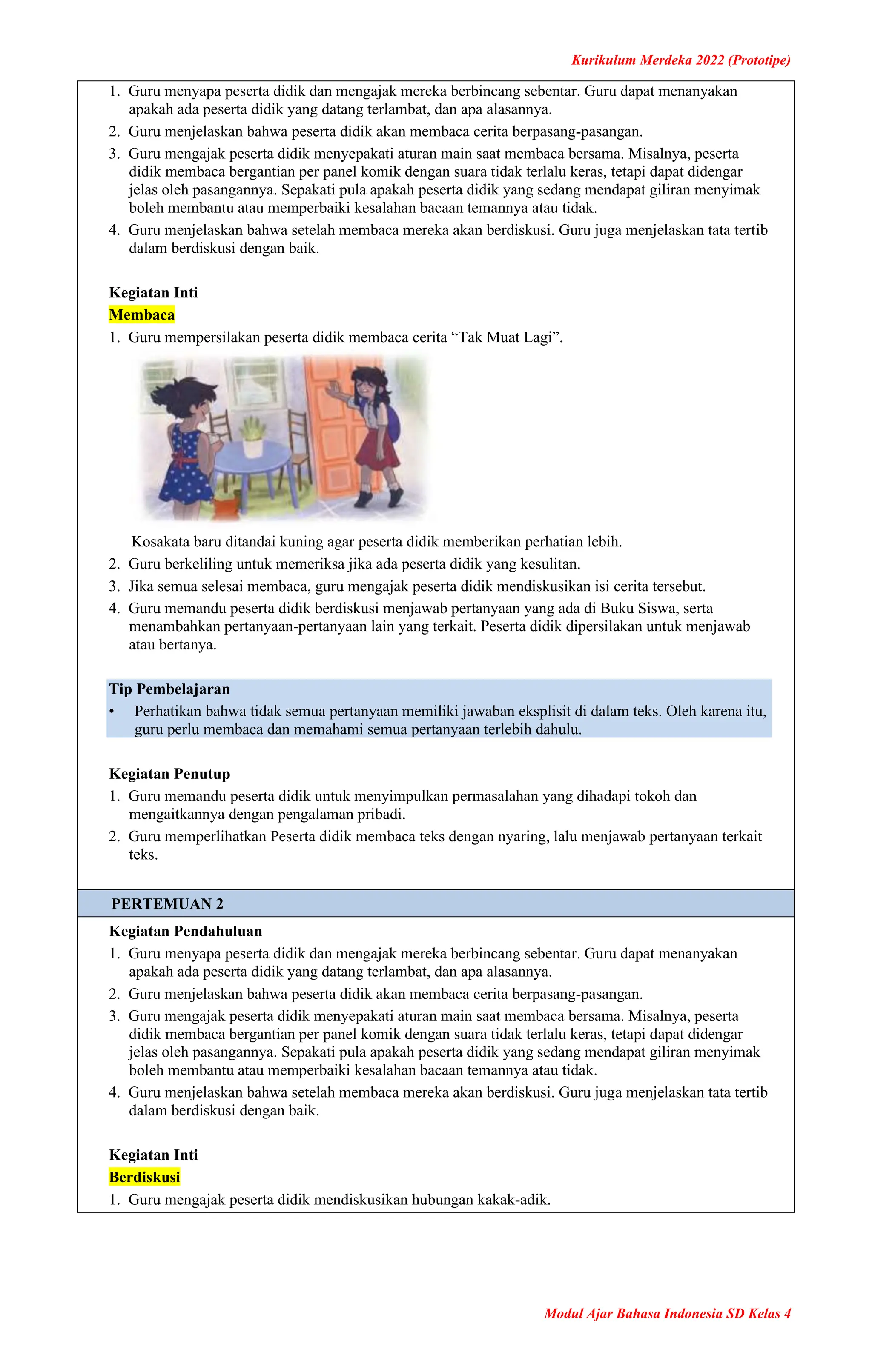 Modul Ajar Kelas 4 SD Kurikulum Merdeka | PDF