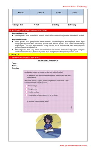 Modul Ajar Kelas 4 SD Kurikulum Merdeka | PDF