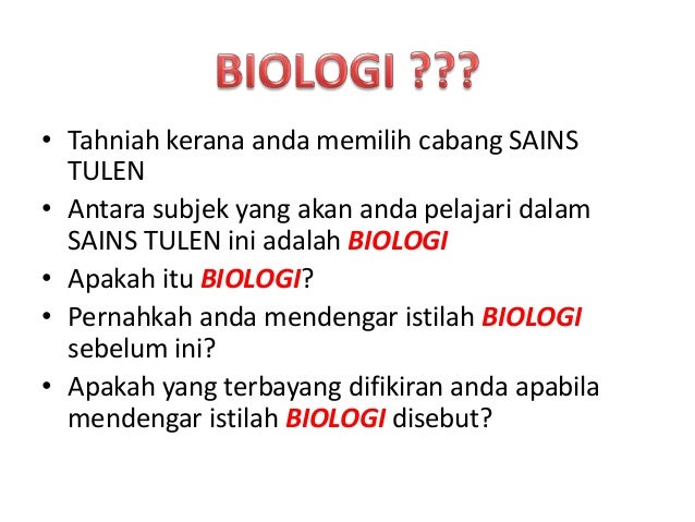 Biologi Tingkatan 4 Bab 1