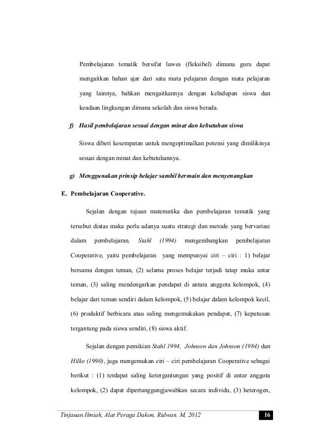Alat Peraga Dakon Untuk Metode Demonstrasi Pada Pembelajaran Matemati