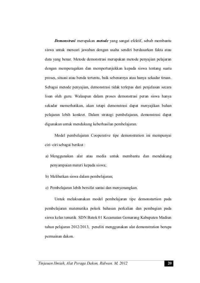 ALAT PERAGA DAKON UNTUK METODE DEMONSTRASI PADA 