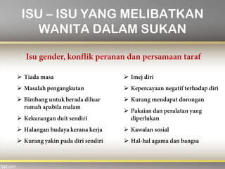 ISU – ISU YANG MELIBATKAN
WANITA DALAM SUKAN












 