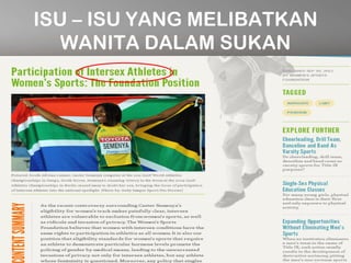 ISU – ISU YANG MELIBATKAN
WANITA DALAM SUKAN
 